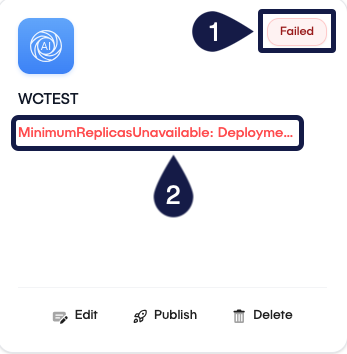 Failed Deploy AI Agent